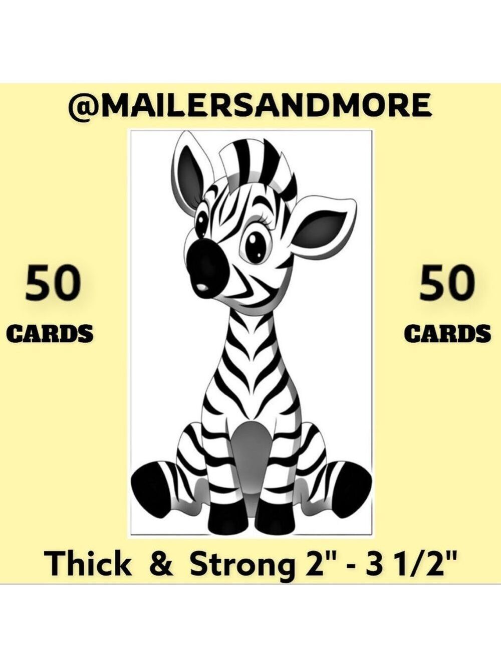 50 Zebra Thank You Cards. PRICE IS FIRM